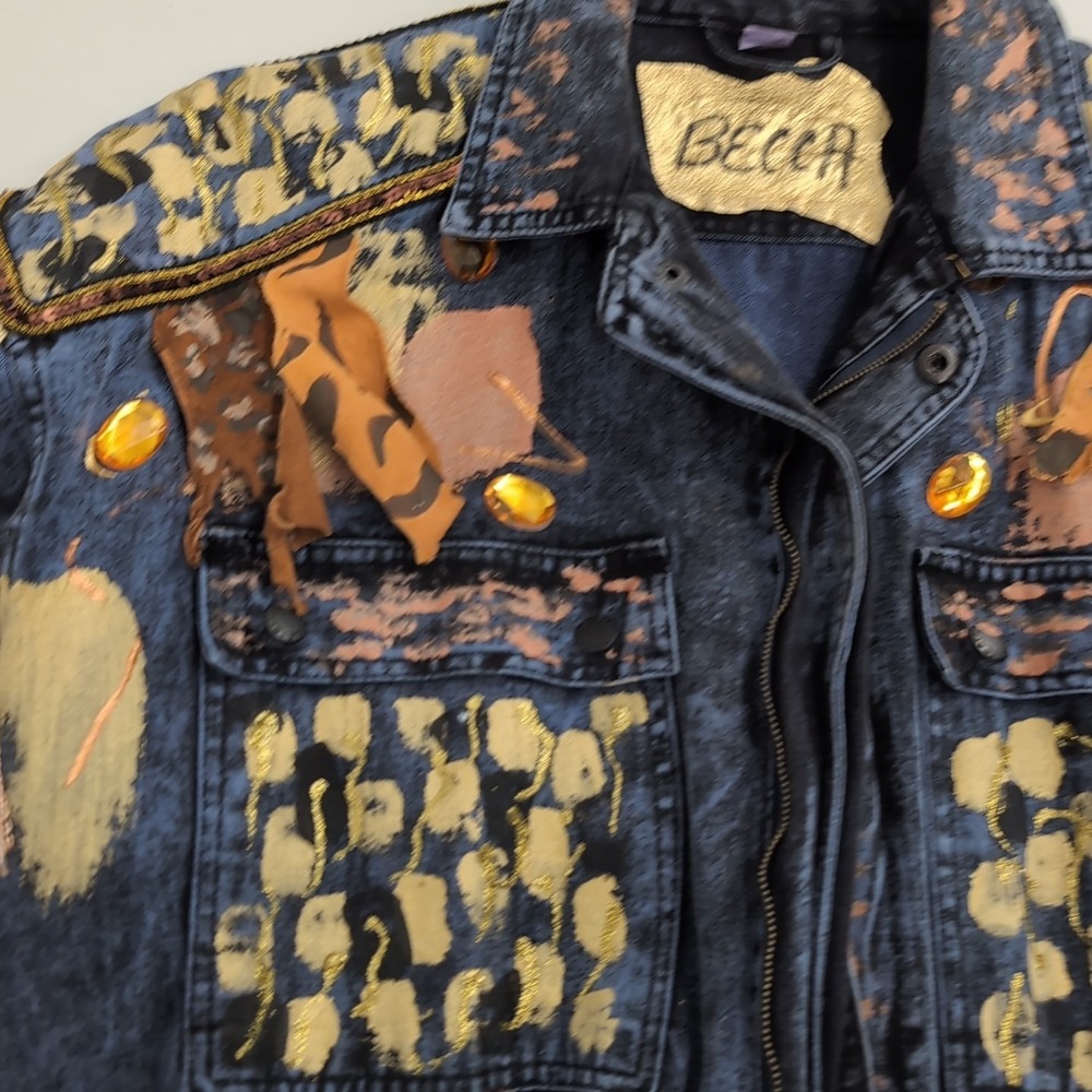 Acid Wash Jumpsuit Coveralls Denim Canvas Utility Art to Wear Grunge Size Large - Picture 9 of 16